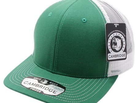 PB222-K.GREEN-WHITE CAMBRIDGE TRUCKER HAT Discount