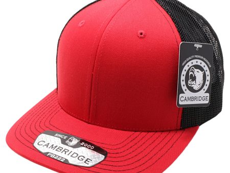 PB222-RED-BLACK CAMBRIDGE TRUCKER HAT Sale