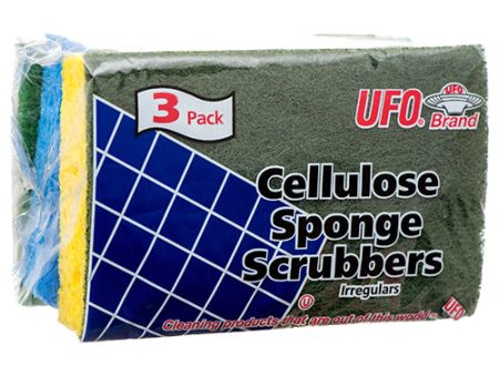 WHOLESALE UFO CELLULOSE SCRUBBER SPONGE 3 PC SOLD BY CASE Online Hot Sale