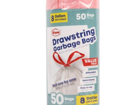 NEW WHOLESALE DRAWSTRING TRASH BAG 8 GAL 50CT SOLD BY CASE For Sale