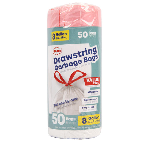 NEW WHOLESALE DRAWSTRING TRASH BAG 8 GAL 50CT SOLD BY CASE For Sale