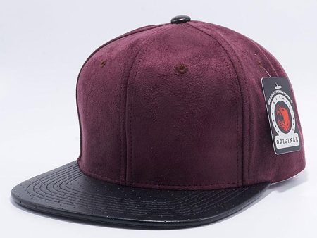 PB150 [WINE BLACK] SUEDE PERFORATED LEATHER SNAPBACK HATS Fashion