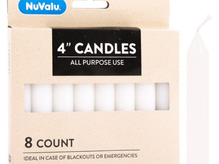 WHOLESALE NUVALU CANDLE ALL PURPOSE 4 8CT WHITE SOLD BY CASE Fashion