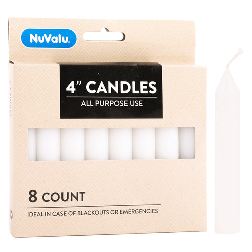 WHOLESALE NUVALU CANDLE ALL PURPOSE 4 8CT WHITE SOLD BY CASE Fashion