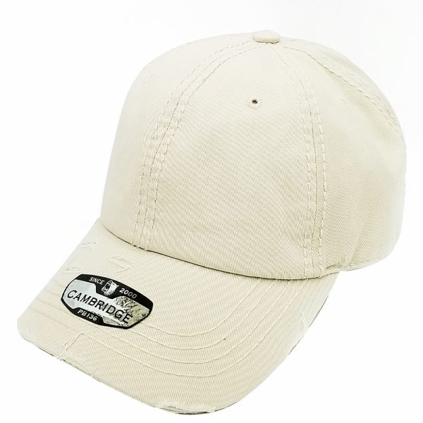 PB136V [STONE] UNSTRUCTURED DISTRESSED VINTAGE COTTON TWILL DAD HAT Online