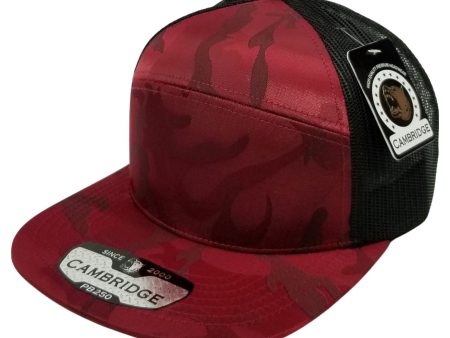 PB250 [BURGUNDY] SHINY CAMO CAMPER MESH TRUCKER Supply