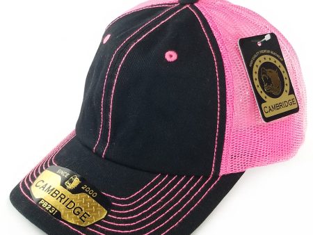 PB231 [BLACK N.PINK] UNSTRUCTURED DAD TRUCKER HAT Hot on Sale