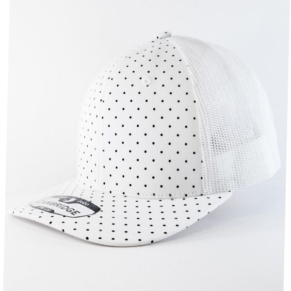 PB120C [WHITE] POLKADOT 6 PANEL MESH TRUCKER HATS Online now