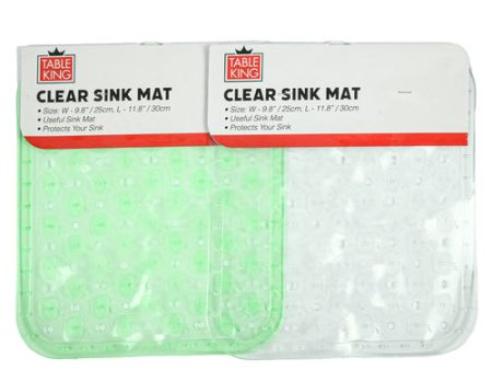 WHOLESALE TABLE KING SINK MAT CLEAR SQ 25X30CM 140G SOLD BY CASE on Sale