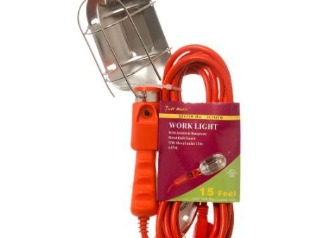 WHOLESALE EXTENSION CORD 15FT UL 16 AWG W WORK LIGHT SOLD BY CASE Hot on Sale