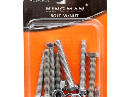 WHOLESALE KINGMAN HEXAGON BOLT W  NUT 40 MM 7 PC SOLD BY CASE Fashion