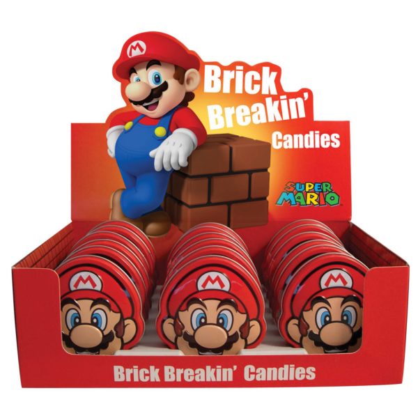 Nintendo Mario Brick Breaking Tin Candies, 0.8oz 18ct Cheap