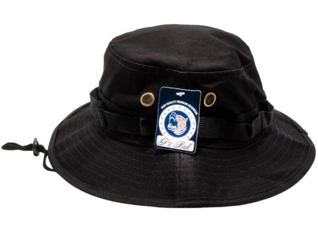 PB169 [BLACK] PLAIN WASHED BOONIES WITH STRAPPED BUCKET HATS Discount