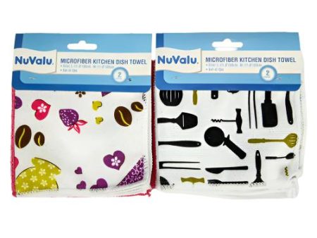 WHOLESALE NUVALU MICROFIBER KITCHEN DISH TOWEL 2PK SOLD BY CASE Online Hot Sale