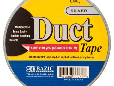 WHOLESALE BAZIC DUCT TAPE SILVER 1.89 X 10YD SOLD BY CASE on Sale