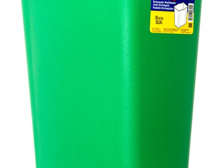 WHOLESALE WASTEBASKET RECT 16QT 3 ASST CLR #355 SOLD BY CASE For Discount