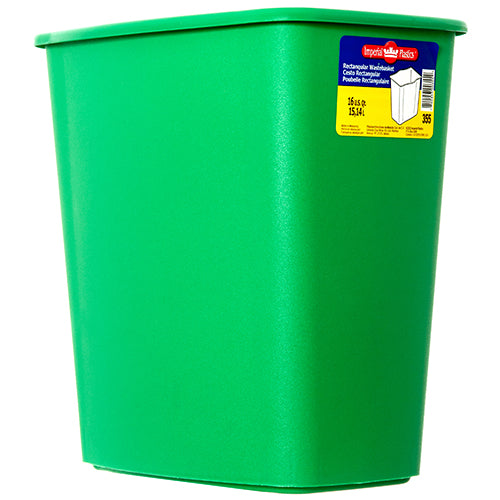 WHOLESALE WASTEBASKET RECT 16QT 3 ASST CLR #355 SOLD BY CASE For Discount