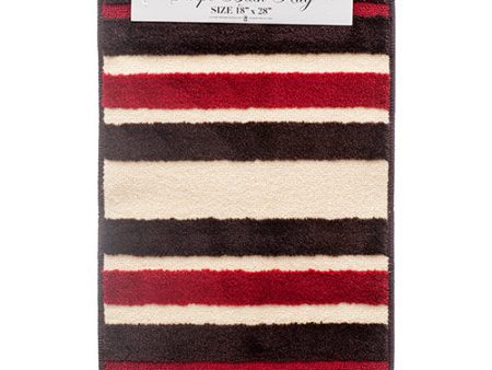 WHOLESALE BATH RUG STRIPE 18X28  ASST CLRS SOLD BY CASE Hot on Sale