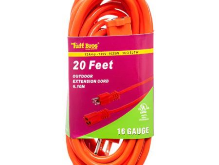 WHOLESALE EXTENSION CORD 20FT UL OUTDOOR W 16 GUAGE SOLD BY CASE For Discount