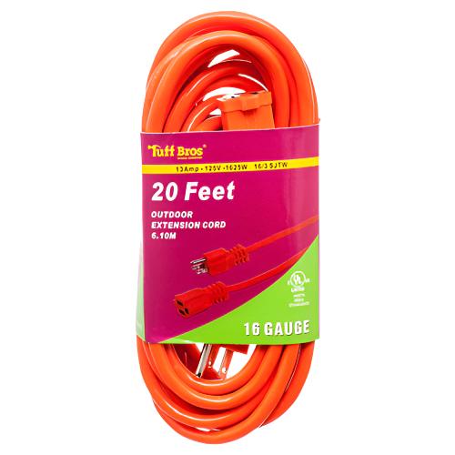 WHOLESALE EXTENSION CORD 20FT UL OUTDOOR W 16 GUAGE SOLD BY CASE For Discount