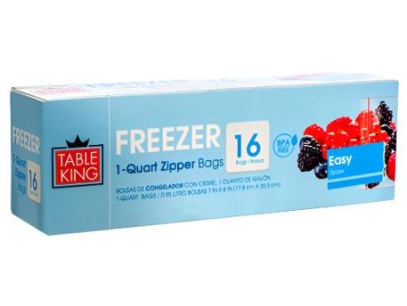 WHOLESALE TABLE KING FREEZER BAG 1 QT 16CT SOLD BY CASE Supply