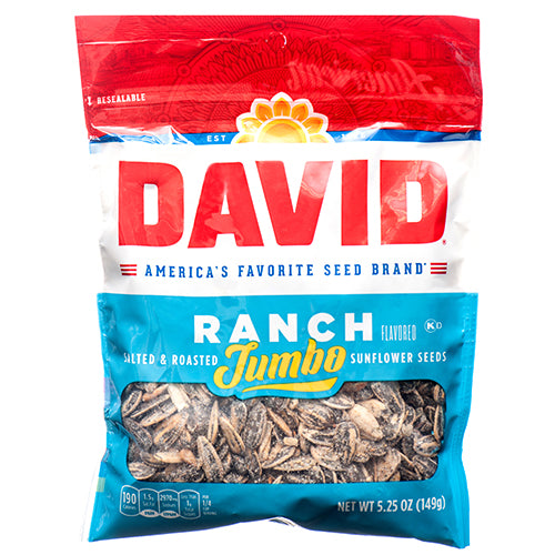 WHOLESALE DAVID SUNFLOWER SEEDS 5.25 OZ RANCH SOLD BY CASE For Cheap