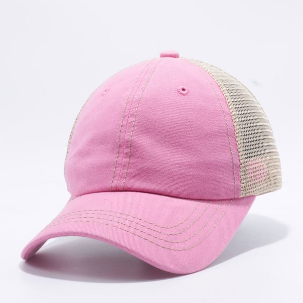 PB221 [PINK KHAKI] PIGMENT DYED TRUCKER HAT Online now